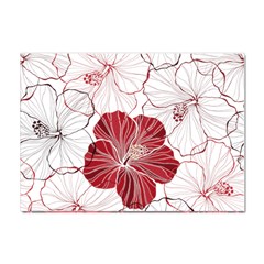 Red Hibiscus Flowers Art Crystal Sticker (a4)