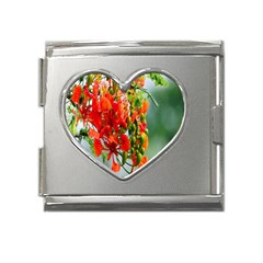 Gathering Sping Flowers  Mega Link Heart Italian Charm (18mm) by artworkshop