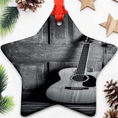 Acoustic Guitar Star Ornament (two Sides) by artworkshop