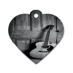 Acoustic Guitar Dog Tag Heart (one Side) by artworkshop