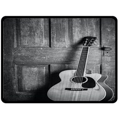 Acoustic Guitar One Side Fleece Blanket (large) by artworkshop