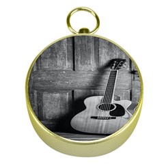 Acoustic Guitar Gold Compasses by artworkshop