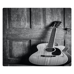 Acoustic Guitar One Side Premium Plush Fleece Blanket (small) by artworkshop