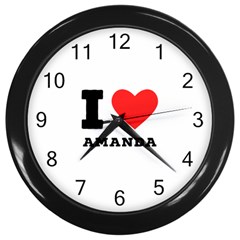 I Love Amanda Wall Clock (black)