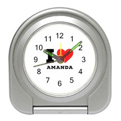 I Love Amanda Travel Alarm Clock by ilovewhateva