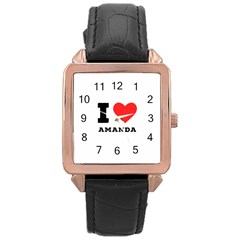 I Love Amanda Rose Gold Leather Watch  by ilovewhateva