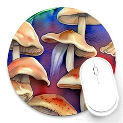 Mushroom Round Mousepad by GardenOfOphir