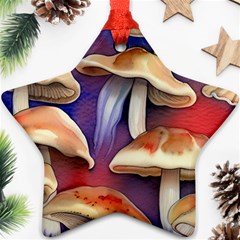 Mushroom Star Ornament (two Sides) by GardenOfOphir