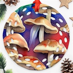 Mushroom Round Filigree Ornament (two Sides)