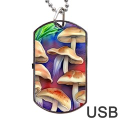 Mushroom Dog Tag Usb Flash (one Side) by GardenOfOphir