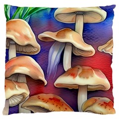 Mushroom Standard Premium Plush Fleece Cushion Case (one Side) by GardenOfOphir