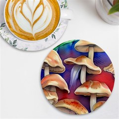 Mushroom Uv Print Round Tile Coaster by GardenOfOphir