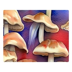 Mushroom One Side Premium Plush Fleece Blanket (large)