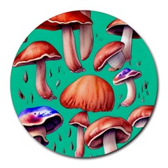 Mushroom Forest Round Mousepad by GardenOfOphir