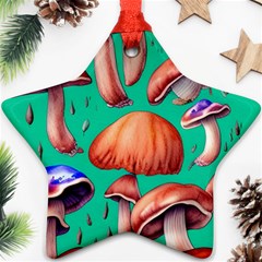 Mushroom Forest Ornament (star) by GardenOfOphir