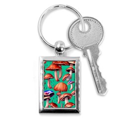 Mushroom Forest Key Chain (rectangle) by GardenOfOphir