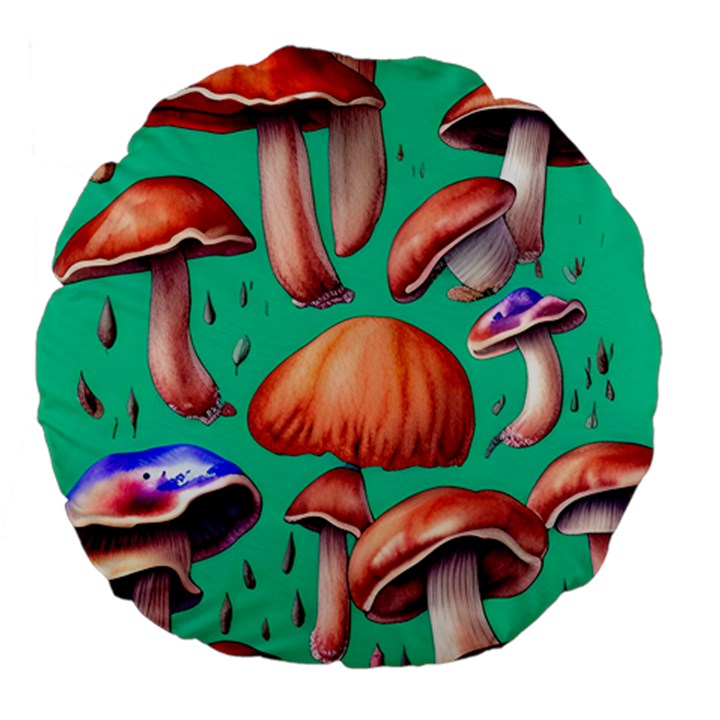 Mushroom Forest Large 18  Premium Flano Round Cushions