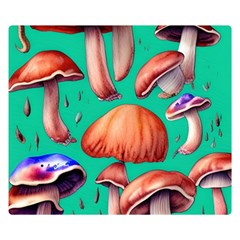 Mushroom Forest One Side Premium Plush Fleece Blanket (small) by GardenOfOphir