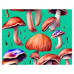 Mushroom Forest One Side Premium Plush Fleece Blanket (medium)