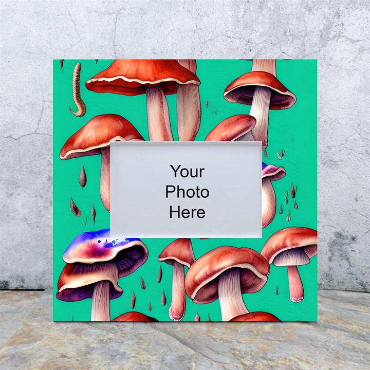 Mushroom Forest White Box Photo Frame 4  x 6 