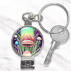 Tiny Forest Mushrooms Nail Clippers Key Chain