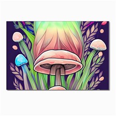 Tiny Forest Mushrooms Postcard 4 x 6  (pkg Of 10) by GardenOfOphir