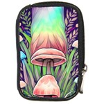 Tiny Forest Mushrooms Compact Camera Leather Case Front