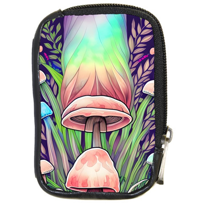 Tiny Forest Mushrooms Compact Camera Leather Case