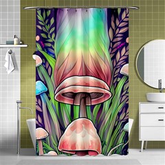 Tiny Forest Mushrooms Shower Curtain 48  X 72  (small)  by GardenOfOphir