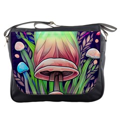 Tiny Forest Mushrooms Messenger Bag by GardenOfOphir