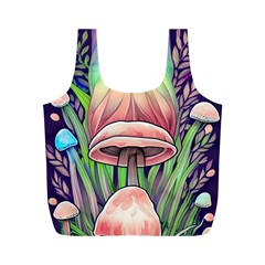 Tiny Forest Mushrooms Full Print Recycle Bag (m) by GardenOfOphir