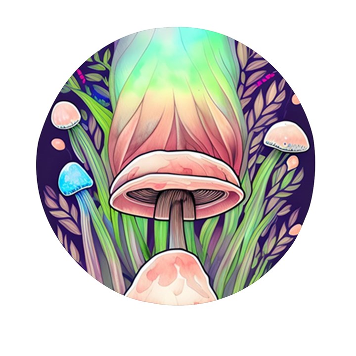 Tiny Forest Mushrooms Mini Round Pill Box