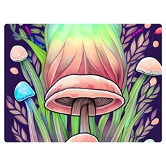 Tiny Forest Mushrooms Premium Plush Fleece Blanket (extra Small)