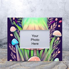 Tiny Forest Mushrooms White Tabletop Photo Frame 4 x6  by GardenOfOphir