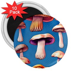 Cozy Forest Mushrooms 3  Magnets (10 Pack)  by GardenOfOphir