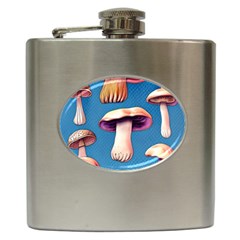 Cozy Forest Mushrooms Hip Flask (6 Oz) by GardenOfOphir