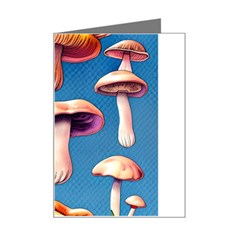 Cozy Forest Mushrooms Mini Greeting Card by GardenOfOphir