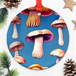 Cozy Forest Mushrooms Round Ornament (Two Sides) Back