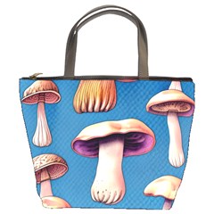 Cozy Forest Mushrooms Bucket Bag by GardenOfOphir