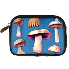 Cozy Forest Mushrooms Digital Camera Leather Case by GardenOfOphir