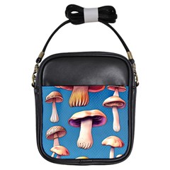 Cozy Forest Mushrooms Girls Sling Bag by GardenOfOphir