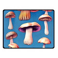 Cozy Forest Mushrooms Fleece Blanket (small) by GardenOfOphir