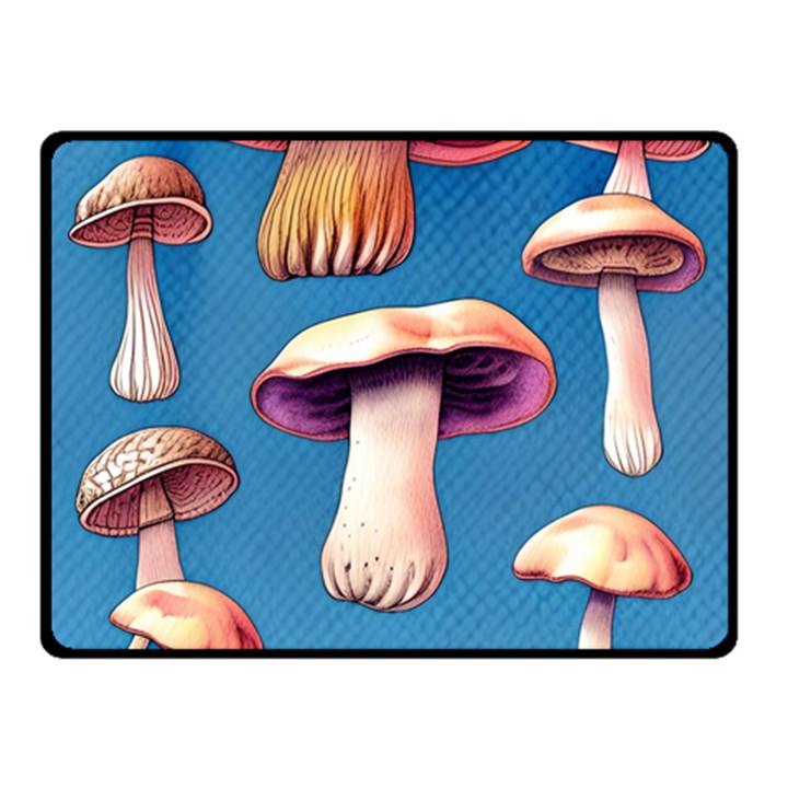 Cozy Forest Mushrooms Fleece Blanket (Small)