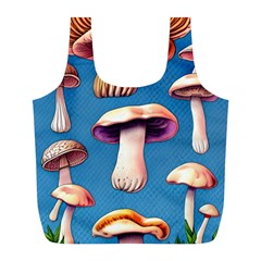 Cozy Forest Mushrooms Full Print Recycle Bag (l) by GardenOfOphir