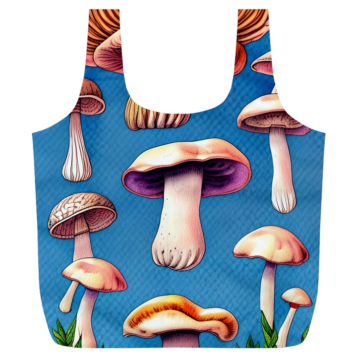 Cozy Forest Mushrooms Full Print Recycle Bag (XL)