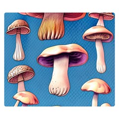 Cozy Forest Mushrooms Premium Plush Fleece Blanket (small) by GardenOfOphir