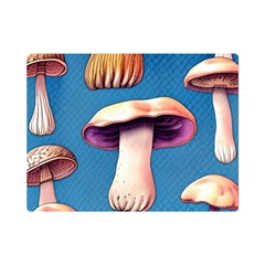 Cozy Forest Mushrooms One Side Premium Plush Fleece Blanket (mini) by GardenOfOphir