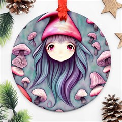 Witchy Mushroom Forest Ornament (round) by GardenOfOphir