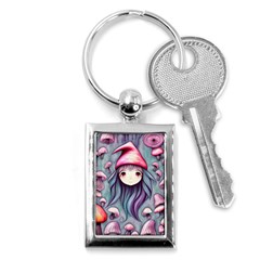 Witchy Mushroom Forest Key Chain (rectangle) by GardenOfOphir