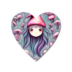 Witchy Mushroom Forest Heart Magnet by GardenOfOphir